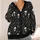Gothic Raven And Skull Motifs For Everyday Dark Academia Layering All-over Print Knitted Cardigan - 4
