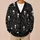 Gothic Raven And Skull Motifs For Everyday Dark Academia Layering All-over Print Knitted Cardigan - 6