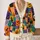 Halloween Patchwork Pumpkins, Ghosts And Black Cats For Festive Autumn Layering Wear All-over Print Knitted Cardigan - 2