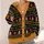 Santa Hat Gingerbread and Snowflakes for Festive Holiday Layering for Teens All-over Print Knitted Cardigan - 4