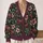 Gothic Pink Blossom Coffin Botanical Motif for Halloween Nights and Dark Academia Style All-over Print Knitted Cardigan - 2