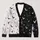 Split Black And White Bats For Gothic Autumn Layering And Everyday Wear All-over Print Knitted Cardigan - 1