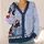 Black Cat Reading Book Hearts and Paw Prints for Cozy Winter Holiday Readers All-over Print Knitted Cardigan - 4