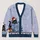 Black Cat Reading Book Hearts and Paw Prints for Cozy Winter Holiday Readers All-over Print Knitted Cardigan - 1
