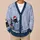 Black Cat Reading Book Hearts and Paw Prints for Cozy Winter Holiday Readers All-over Print Knitted Cardigan - 6