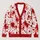 Red Blood Splatter Horror Style for Halloween Parties and Spooky Fall Outings All-over Print Knitted Cardigan - 1
