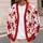 Red Blood Splatter Horror Style for Halloween Parties and Spooky Fall Outings All-over Print Knitted Cardigan - 5
