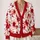 Red Blood Splatter Horror Style for Halloween Parties and Spooky Fall Outings All-over Print Knitted Cardigan - 2