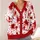 Red Blood Splatter Horror Style for Halloween Parties and Spooky Fall Outings All-over Print Knitted Cardigan - 4