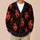 Halloween Red Distressed Portrait Faces for Gothic Fall Style and Everyday Teen Wear All-over Print Knitted Cardigan - 6