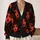 Halloween Red Distressed Portrait Faces for Gothic Fall Style and Everyday Teen Wear All-over Print Knitted Cardigan - 2