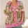 Pink Bookshop Cafe and Cherry Blossoms for Spring Reading Days and Cozy Outings All-over Print Knitted Cardigan - 4