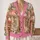Pink Bookshop Cafe and Cherry Blossoms for Spring Reading Days and Cozy Outings All-over Print Knitted Cardigan - 2