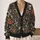Gothic Skull, Rose and Flying Fish Botanicals for Spooky Autumn Layering Teen Style All-over Print Knitted Cardigan - 2