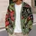 Funny Green T Rex in Cozy Holiday Scene for Teen Dinosaur Fans and Winter Parties All-over Print Knitted Cardigan - 5
