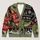 Funny Green T Rex in Cozy Holiday Scene for Teen Dinosaur Fans and Winter Parties All-over Print Knitted Cardigan - 1