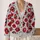 Red Lips And Open Mouths For Bold Everyday Style And Playful Autumn Layering All-over Print Knitted Cardigan - 2