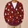 White Ghosts, Autumn Leaves and Acorns for Cozy Halloween Season Style All-over Print Knitted Cardigan - 6
