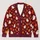White Ghosts, Autumn Leaves and Acorns for Cozy Halloween Season Style All-over Print Knitted Cardigan - 1
