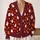 White Ghosts, Autumn Leaves and Acorns for Cozy Halloween Season Style All-over Print Knitted Cardigan - 2