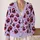 Fanged Red Lips and Star Speckles for Bold Everyday Layering and Autumn Street Style All-over Print Knitted Cardigan - 2