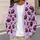 Fanged Red Lips and Star Speckles for Bold Everyday Layering and Autumn Street Style All-over Print Knitted Cardigan - 5