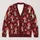 Red Toadstool Mushrooms And Cream Butterflies For Cozy Woodland Autumn Outings All-over Print Knitted Cardigan - 1