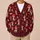 Red Toadstool Mushrooms And Cream Butterflies For Cozy Woodland Autumn Outings All-over Print Knitted Cardigan - 6