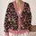 Pink Punk Dinosaur Duo Retro Style for Everyday Casual Layering Teen Girls All-over Print Knitted Cardigan - 2