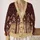 Vintage Library Stained Glass Windows for Back-to-School Reading Style for Students All-over Print Knitted Cardigan - 2