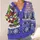 Reading Frog and Snowflake Motifs for Cozy Winter Days and Bookish Teen Style All-over Print Knitted Cardigan - 4