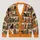 Halloween Bookshelf Cats and Pumpkins for Cozy Autumn Reading Nights All-over Print Knitted Cardigan - 1