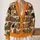Halloween Bookshelf Cats and Pumpkins for Cozy Autumn Reading Nights All-over Print Knitted Cardigan - 2