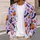 Halloween Cat, Pumpkin and Bat Motifs for Cozy Autumn Celebrations All-over Print Knitted Cardigan - 5