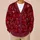 Burgundy Love Hearts And Romantic Doodles For Cozy Halloween Autumn Layering All-over Print Knitted Cardigan - 6