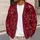 Burgundy Love Hearts And Romantic Doodles For Cozy Halloween Autumn Layering All-over Print Knitted Cardigan - 5