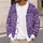 Purple Reindeer and Snowflake Nordic Winter Holiday Style for Teen Girls Daily Wear All-over Print Knitted Cardigan - 5