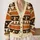 Halloween Pumpkins, Reading Ghosts and Witch Hats for Cozy Autumn Nights and Teen Style All-over Print Knitted Cardigan - 2
