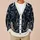 Moonlit Black Cats and Ivory Roses for Dark Academia Everyday Layering All-over Print Knitted Cardigan - 6