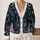 Moonlit Black Cats and Ivory Roses for Dark Academia Everyday Layering All-over Print Knitted Cardigan - 2