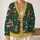 Book Stack Trees and Bow Wreaths for Cozy Holiday Reading Nights for Teen Book Lovers All-over Print Knitted Cardigan - 2