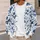 Watercolor Blue Bat And Floral Motifs For Casual Everyday Fall Layering Teen Style All-over Print Knitted Cardigan - 5