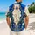 Royal Blue Gold Trim and Jeweled Cravat Costume for Halloween Cosplay Celebrations Hawaiian Shirt - 2