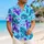Aqua Turquoise and Purple Monster Spots for Halloween Parties and Theme Park Days Hawaiian Shirt - 6