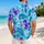 Aqua Turquoise and Purple Monster Spots for Halloween Parties and Theme Park Days Hawaiian Shirt - 2
