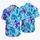 Aqua Turquoise and Purple Monster Spots for Halloween Parties and Theme Park Days Hawaiian Shirt - 5