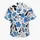 Playful Blue-Eared Cartoon Dog and Tropical Flowers for Sunny Island Vacation Days Hawaiian Shirt - 7