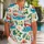 Colorful Cartoon Cruise Ships and Tropical Flowers for Sunny Island Family Vacations Hawaiian Shirt - 1