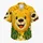 Cheerful Golden Bear Face with Tropical Blooms for Sunny Island Getaways and Vacations Hawaiian Shirt - 7