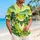 Lime Green Tree Frog Tropical Island Style for Summer Getaways and Costume Parties Hawaiian Shirt - 6